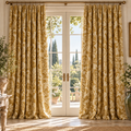 Amelia Chenille Curtains – Interlined Floral Pair, 104”W × 84”L