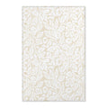 Neutral Leaf Pattern Area Rug | Beige White Botanical Floor Accent
