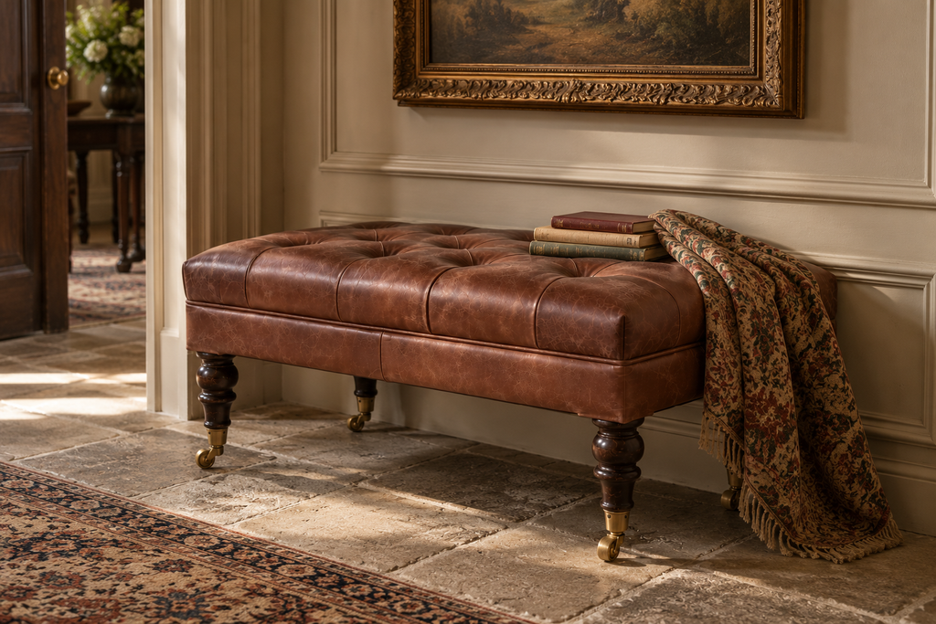 The Cavendish Buffalo Leather Ottoman