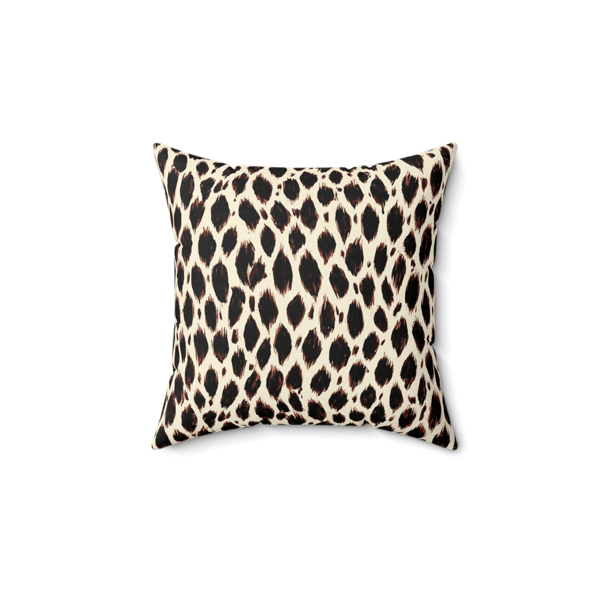 Neutral Leopard Print Pillow | Faux Suede Square Pillow