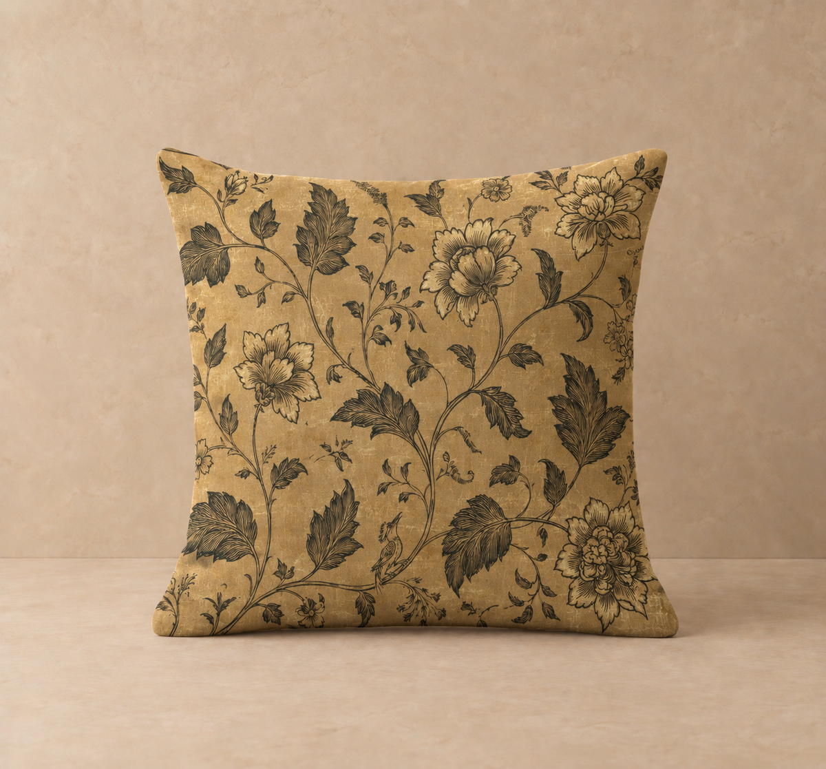 Ainsley Botanical Ochre Suede Vision Pillow