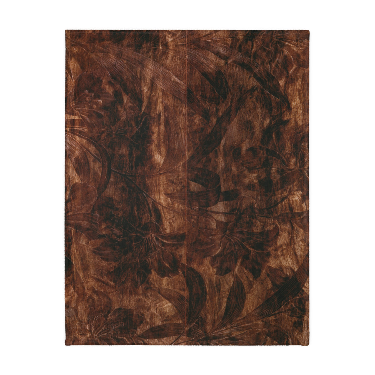 Brown Abstract Marble Swirl Blanket | Velveteen Microfiber Throw