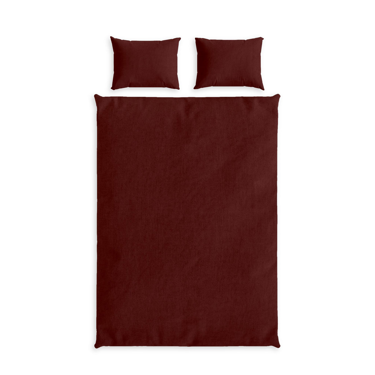 Solid Burgundy Cotton Duvet Cover Set | Bed Linen
