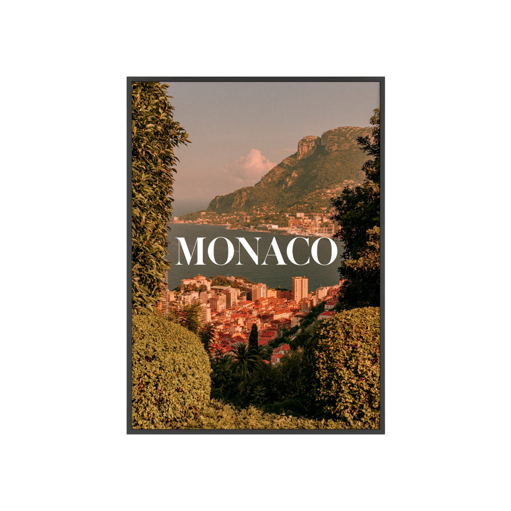 Monaco Coastal Cityscape Poster framed
