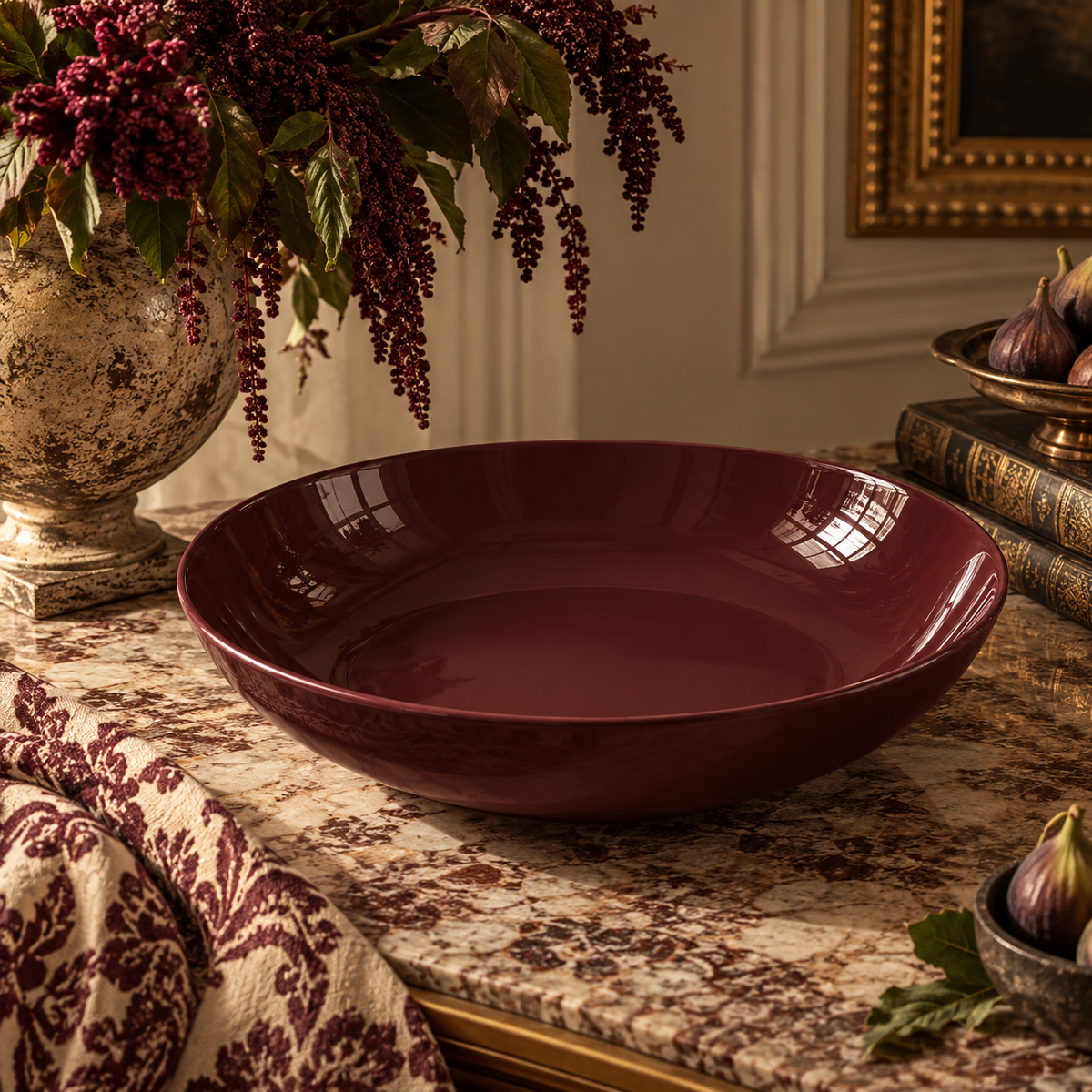 Burgundy Agatha Ornamental Bowl