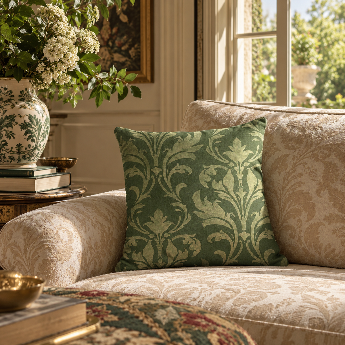 Briarwood Damask Suede Vision Pillow
