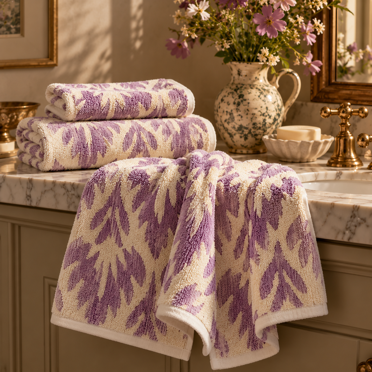 Lilac Fig Botanical Hand & Face Towel Set | 4