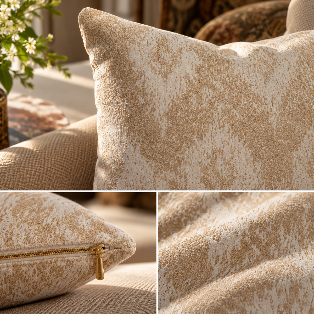 Aurelie Sand Suede Pillow