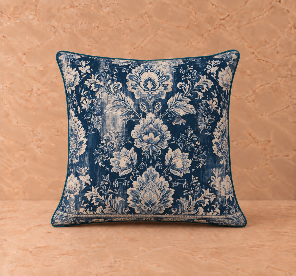 Beatrice Blue Velvet Cushion | English Country House