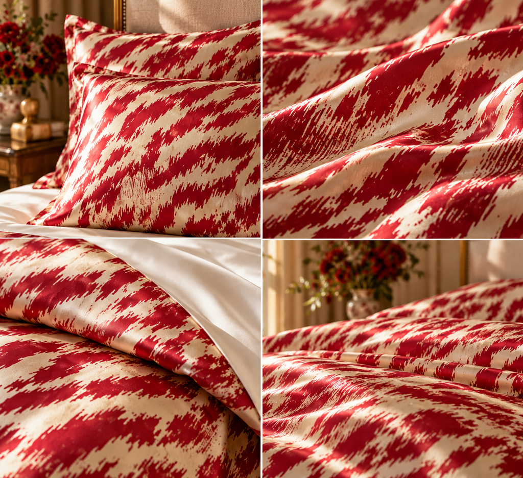 Scarlet Wycliffe Silk Duvet Cover Set
