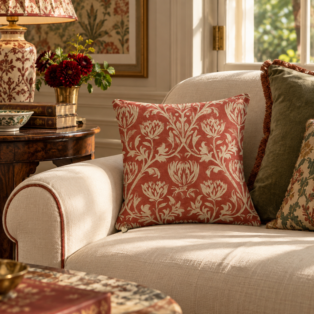 Aubrey Botanical Suede Pillow