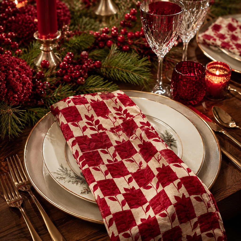 Maison Noël Christmas Napkins | Cotton, Silk or Polyester