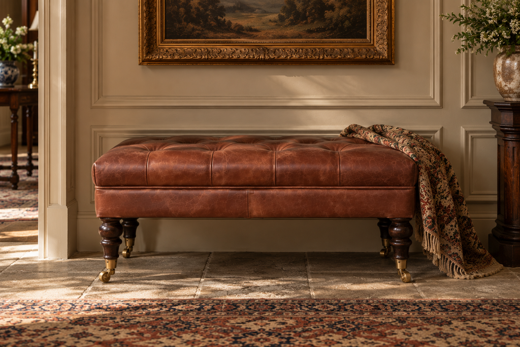 The Cavendish Buffalo Leather Ottoman