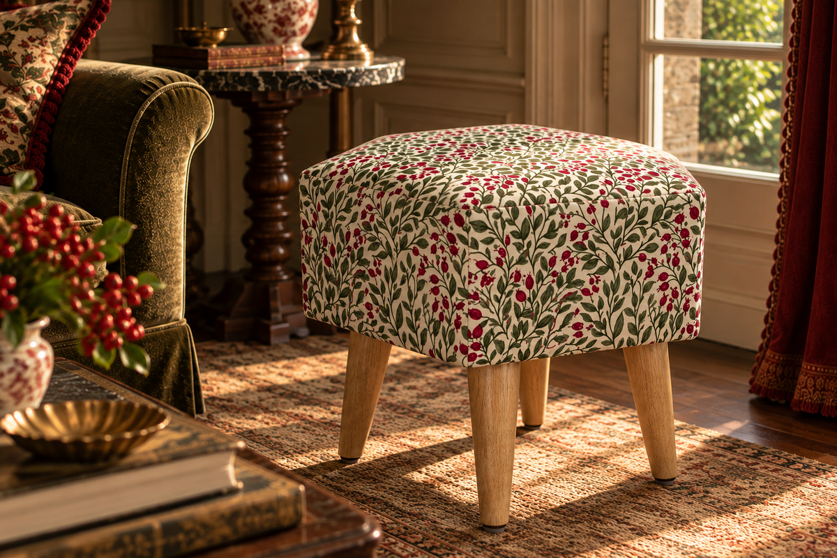 Cherry Garden Hexagonal Footstool