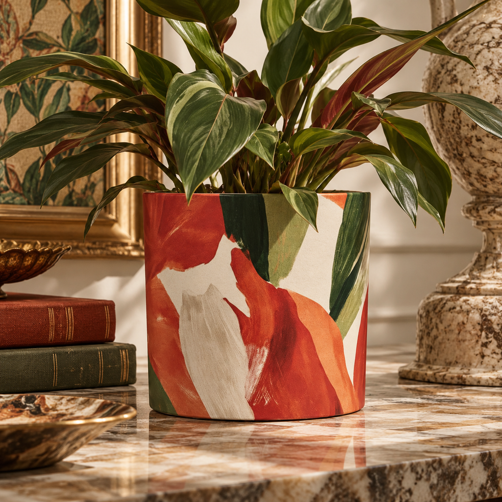Sienna Abstract Plant Pot