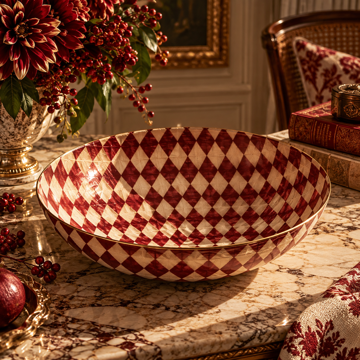 Rouge Harlequin Decorative Bowl