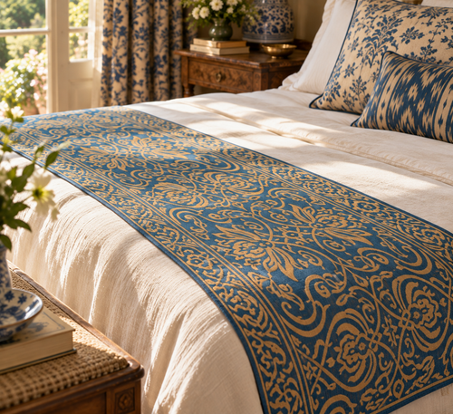 Aubrey Cotton-Linen Bed Runner