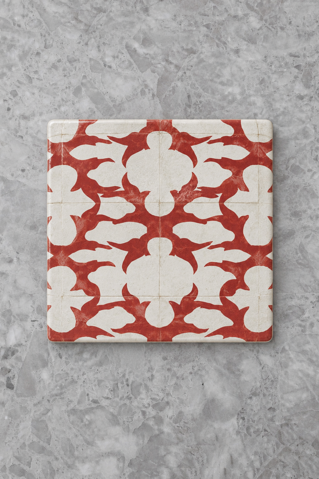 Terracotta Arabesque Ceramic Coaster