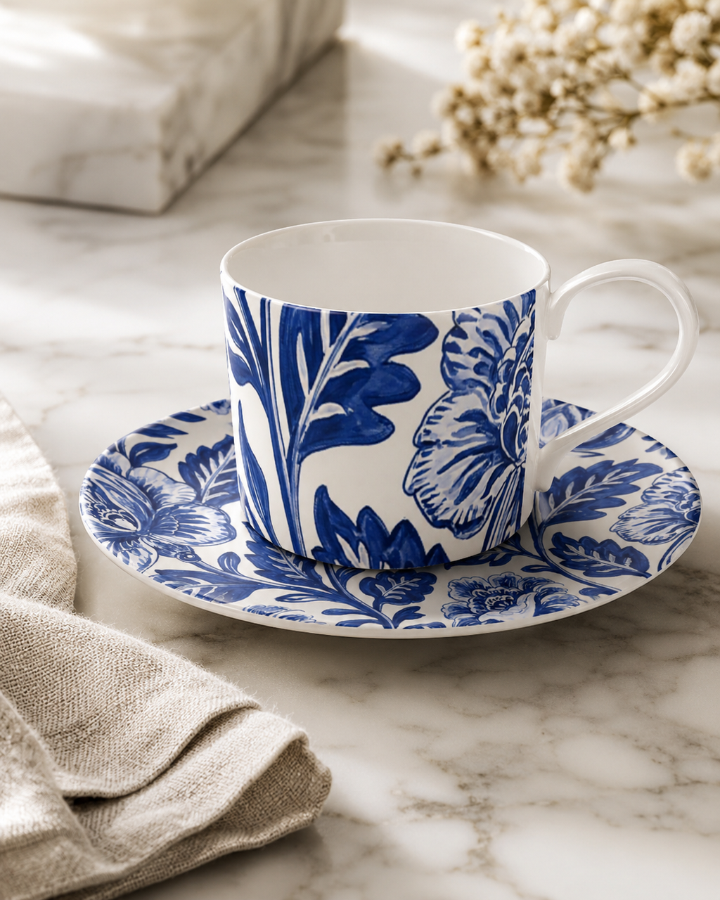 Cobalt Garden Cup and Saucer