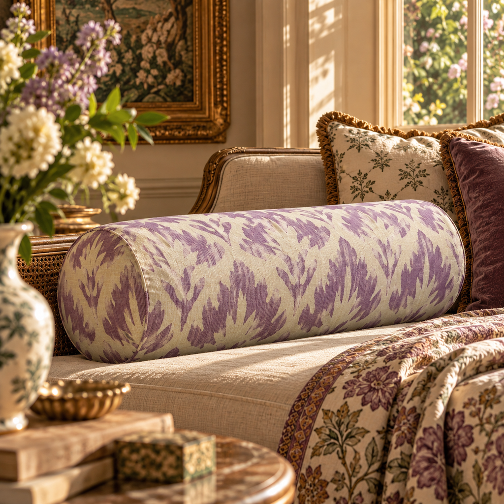 Aurelia Lavender Botanical Big Bolster Pillow