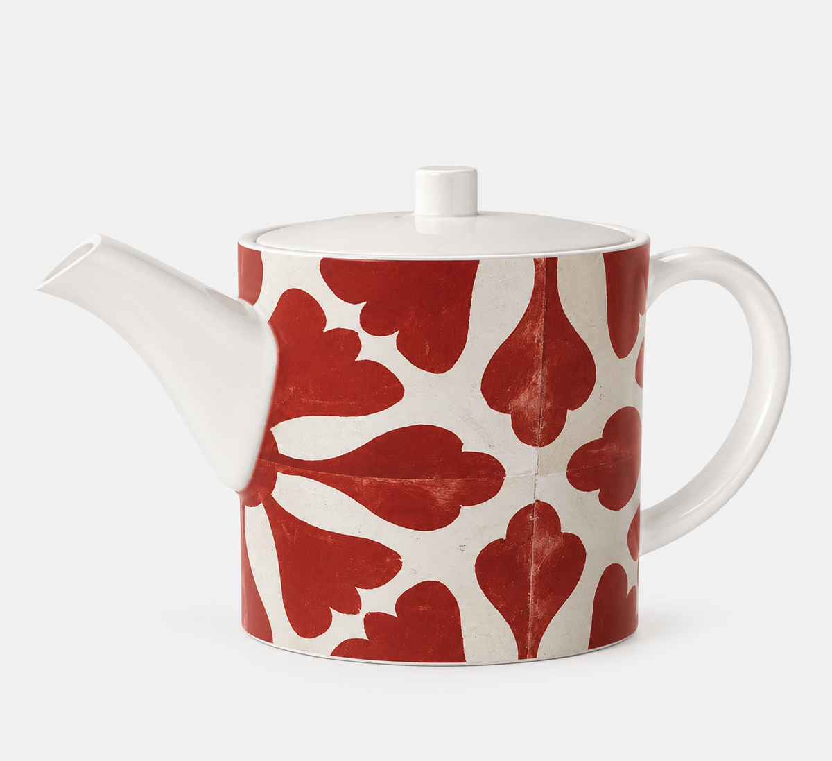 Rosso Fiore Bone China Teapot