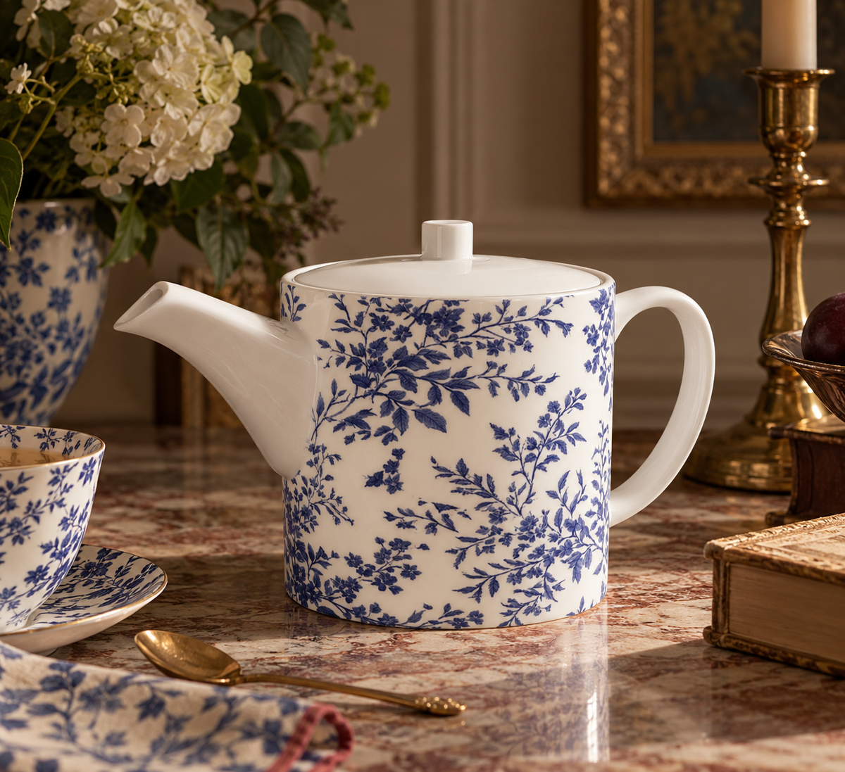 Blue Willow Bone China Teapot