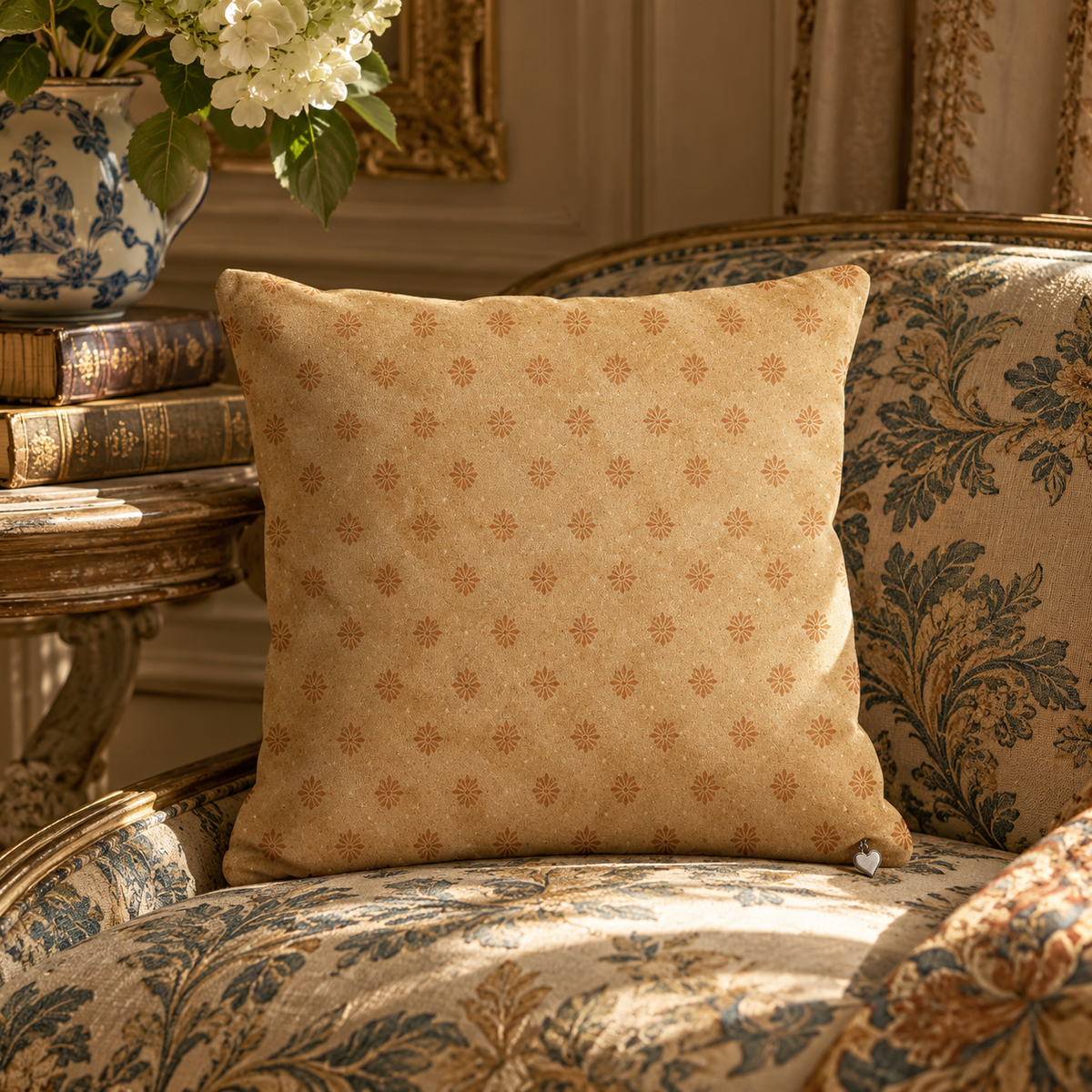 Marigold Heirloom Suede Throw Pillow | 12x12