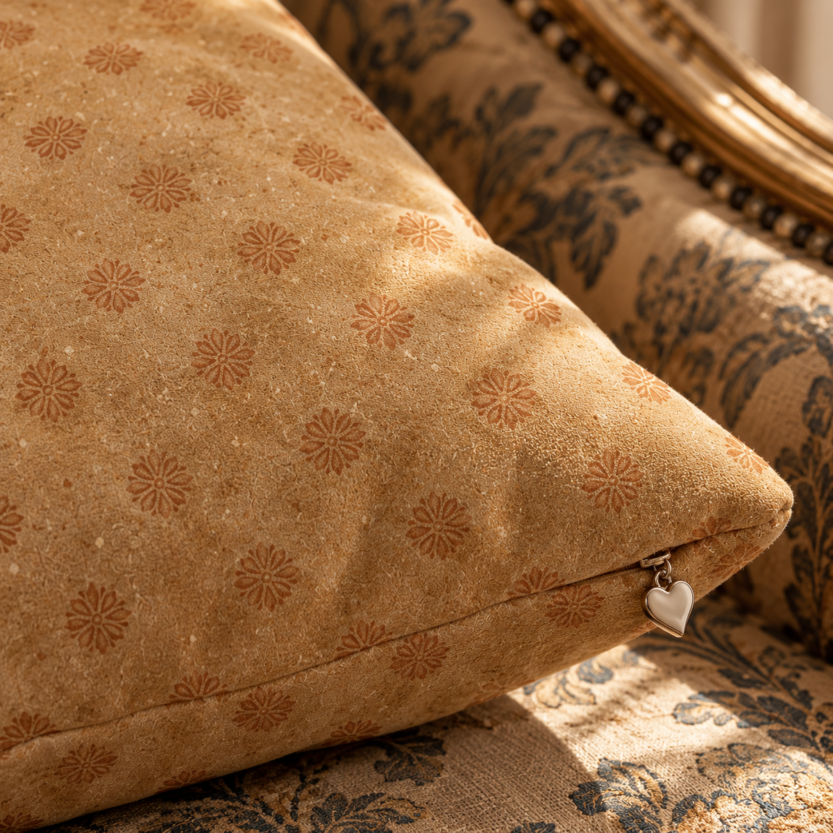 Marigold Heirloom Suede Throw Pillow | 12x12
