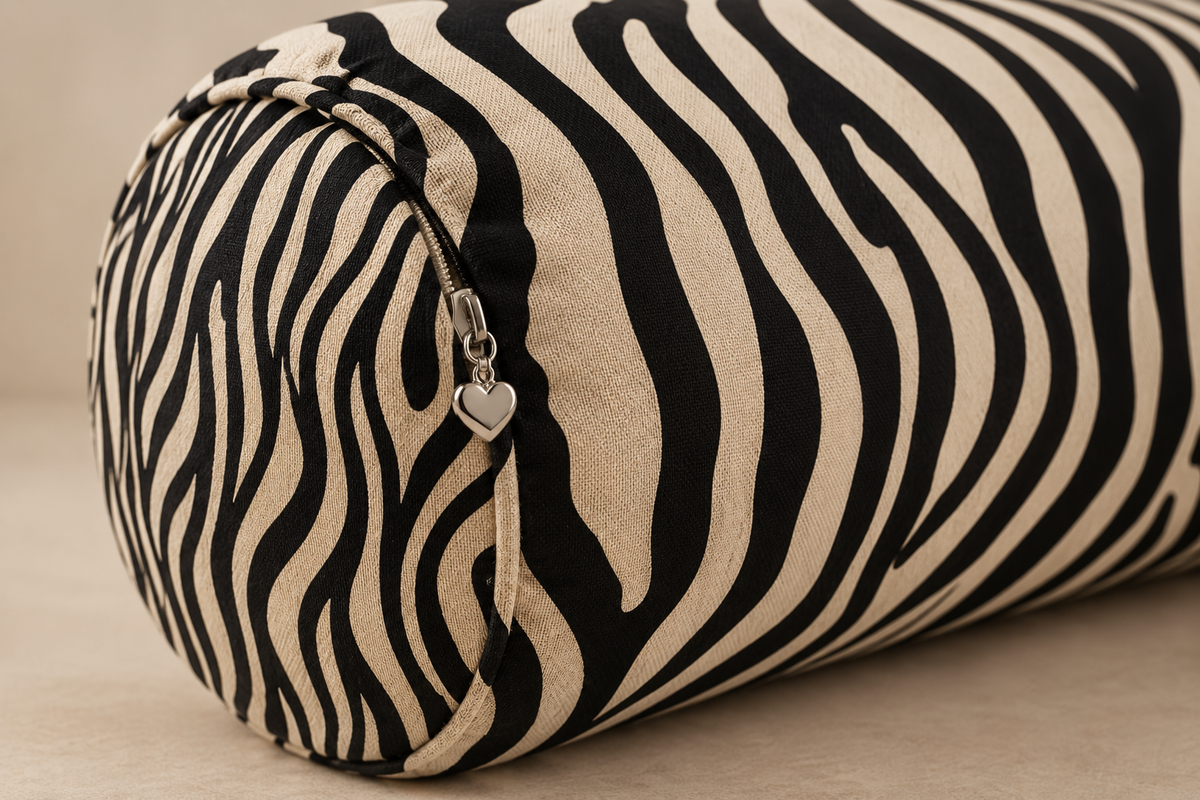 Noir Savanna Zebra Bolster Pillow