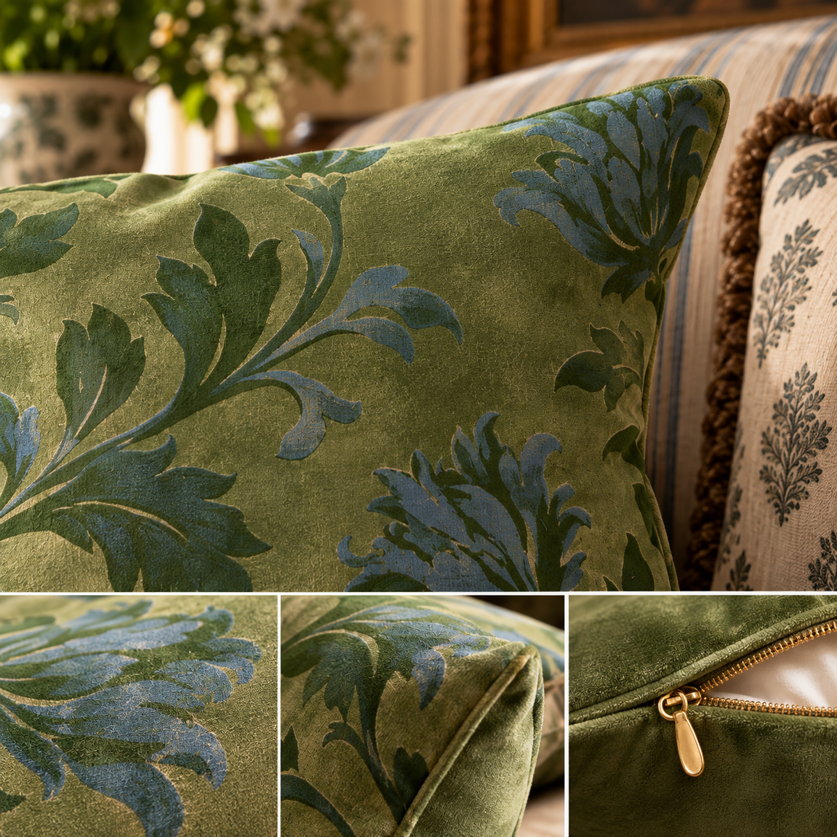 Alderwick Botanical Suede Vision Decorative Pillow