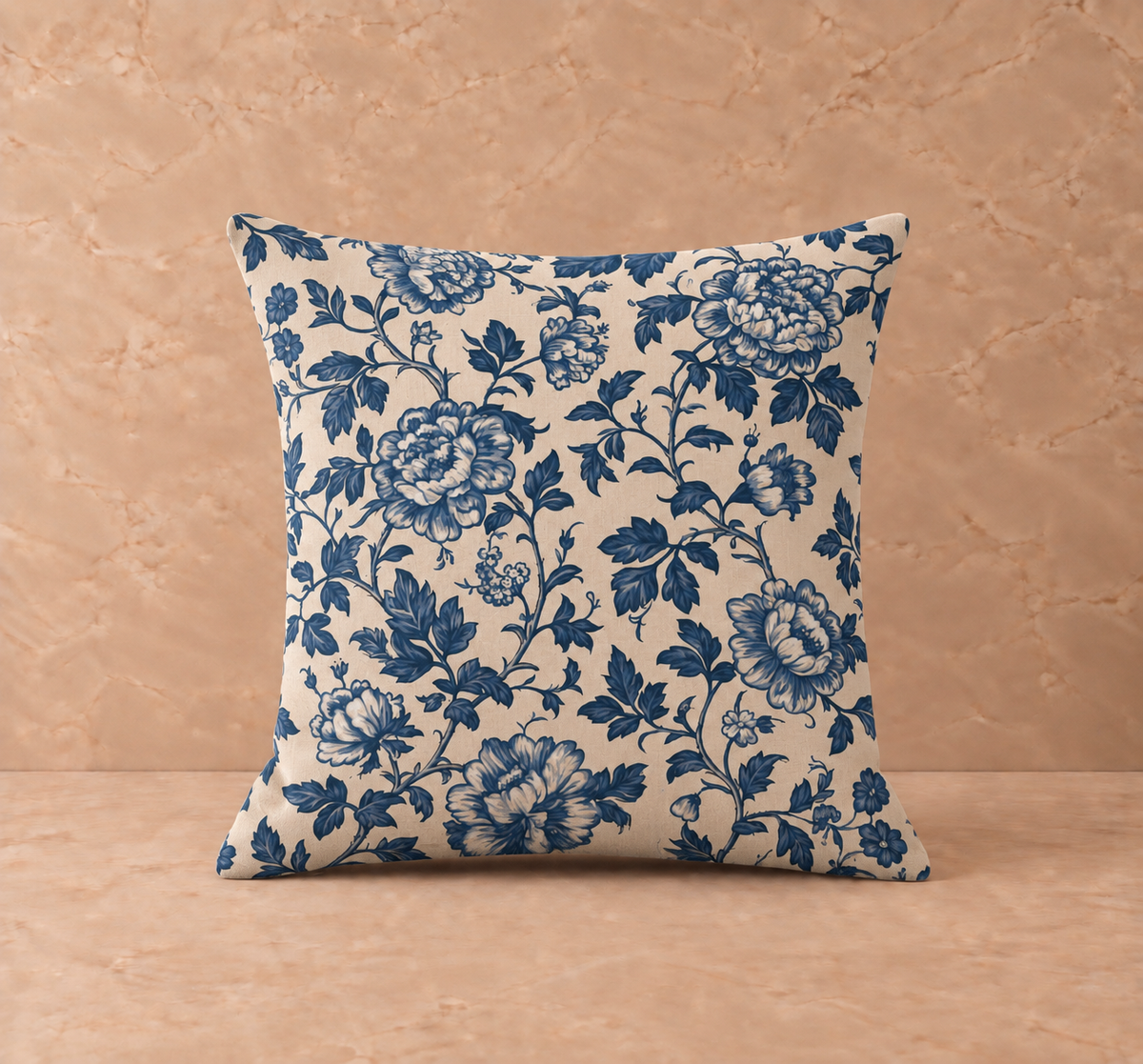 Eloise Blue Floral Suede Vision Pillow