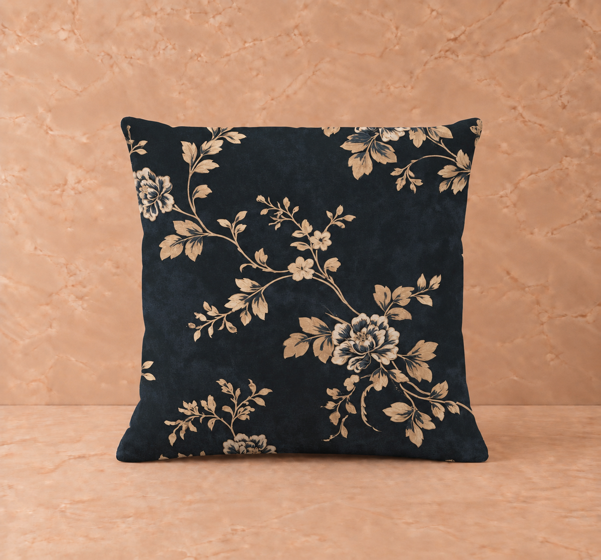 Evelyn Midnight Floral Suede Vision Pillow