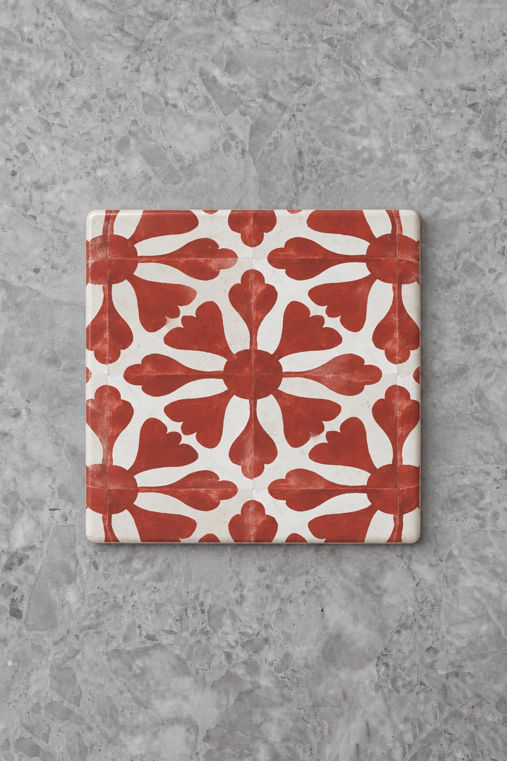 Rosalie Ceramic Coaster | Vintage Floral Tile
