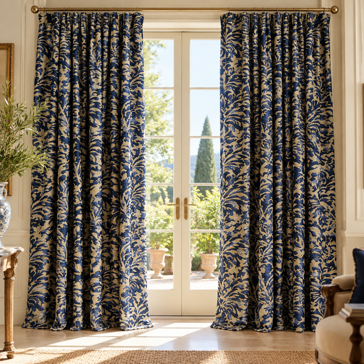 Montrose Botanical Interlined Curtains – 84" x 104"