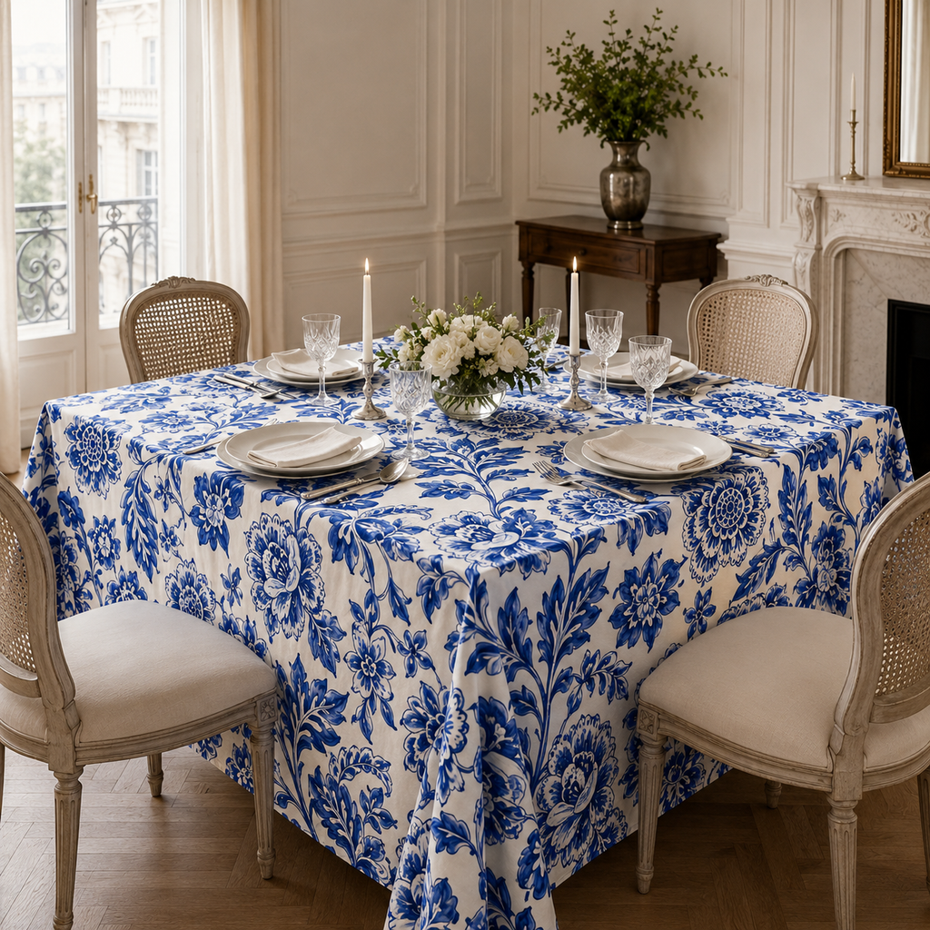 The Cobalt Garden Tablecloth