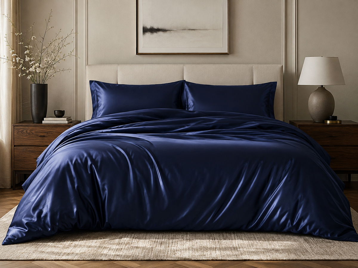 Midnight Riviera Silk Duvet Cover Set