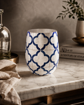 Cobalt Riviera Water Glass | Mediterranean Tile Drinking Glass