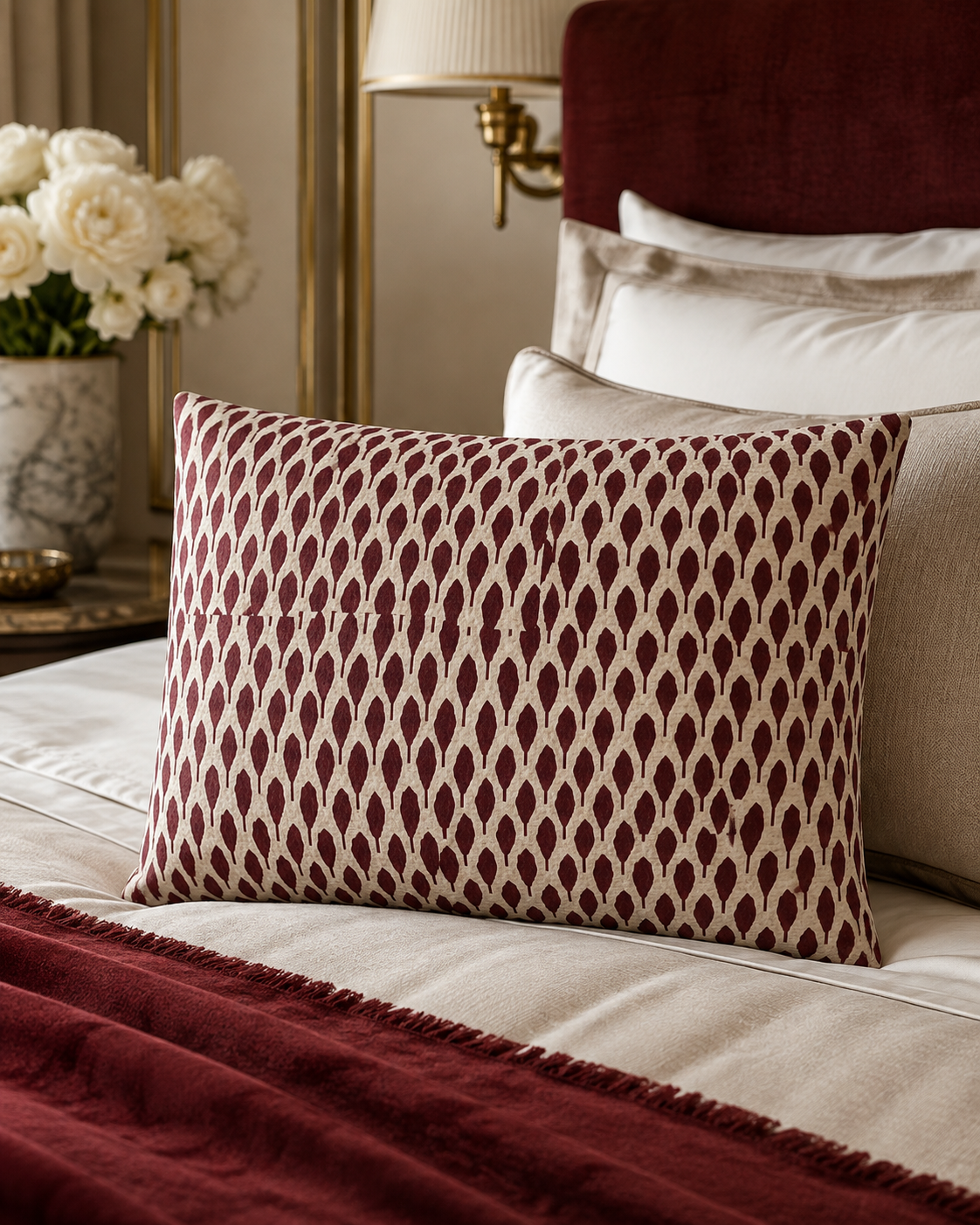 Burgundy Cypress Decorative Pillow