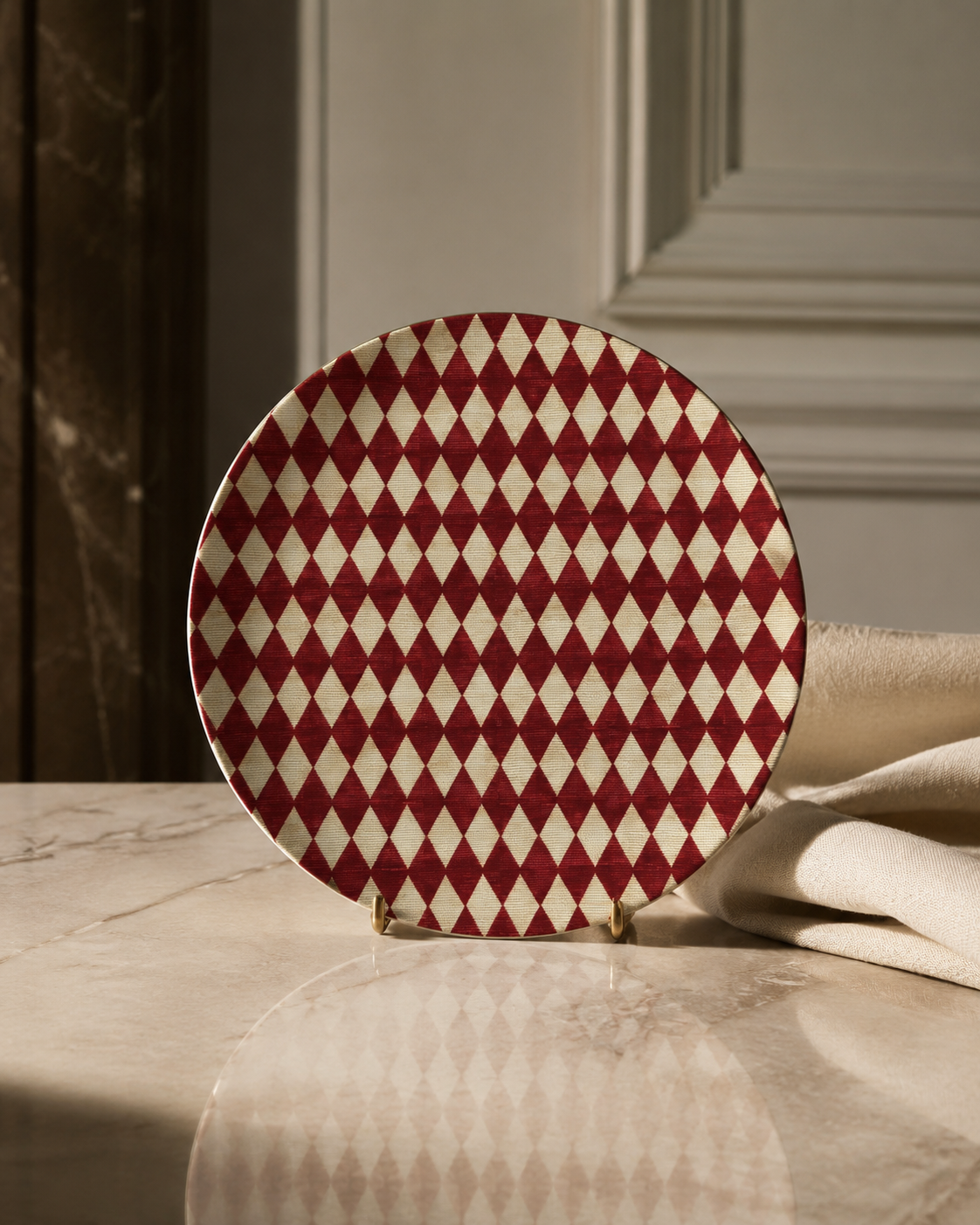 Rouge Harlequin China Plate