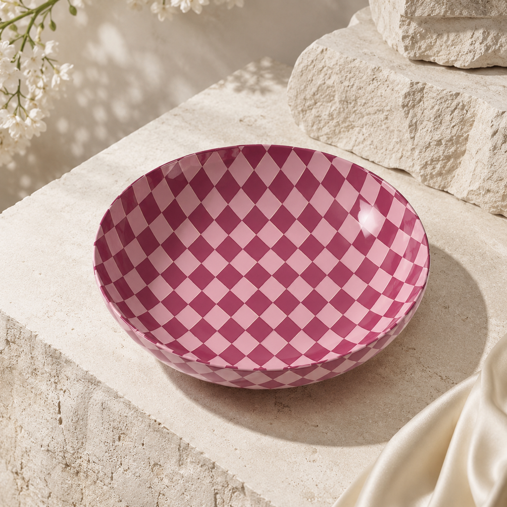 Pink Harlequin Ornamental Bowl
