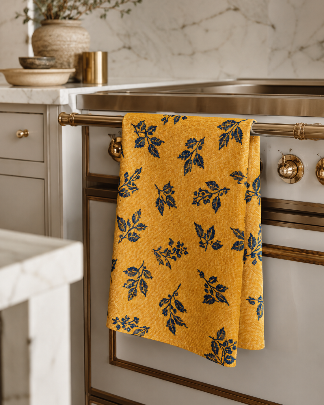 Mustard Botanical Tea Towel