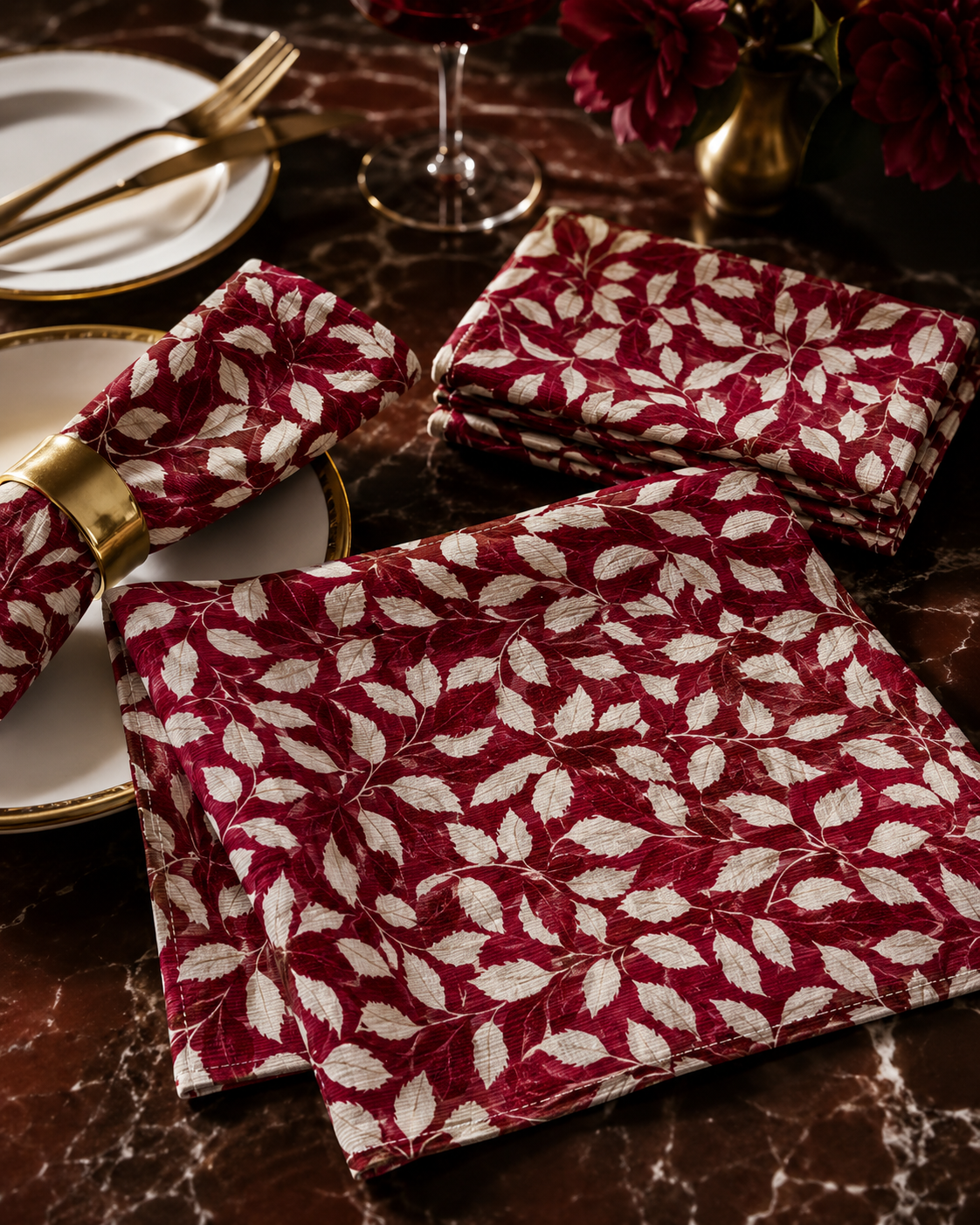 Crimson Laurel Napkins | Christmas Edit
