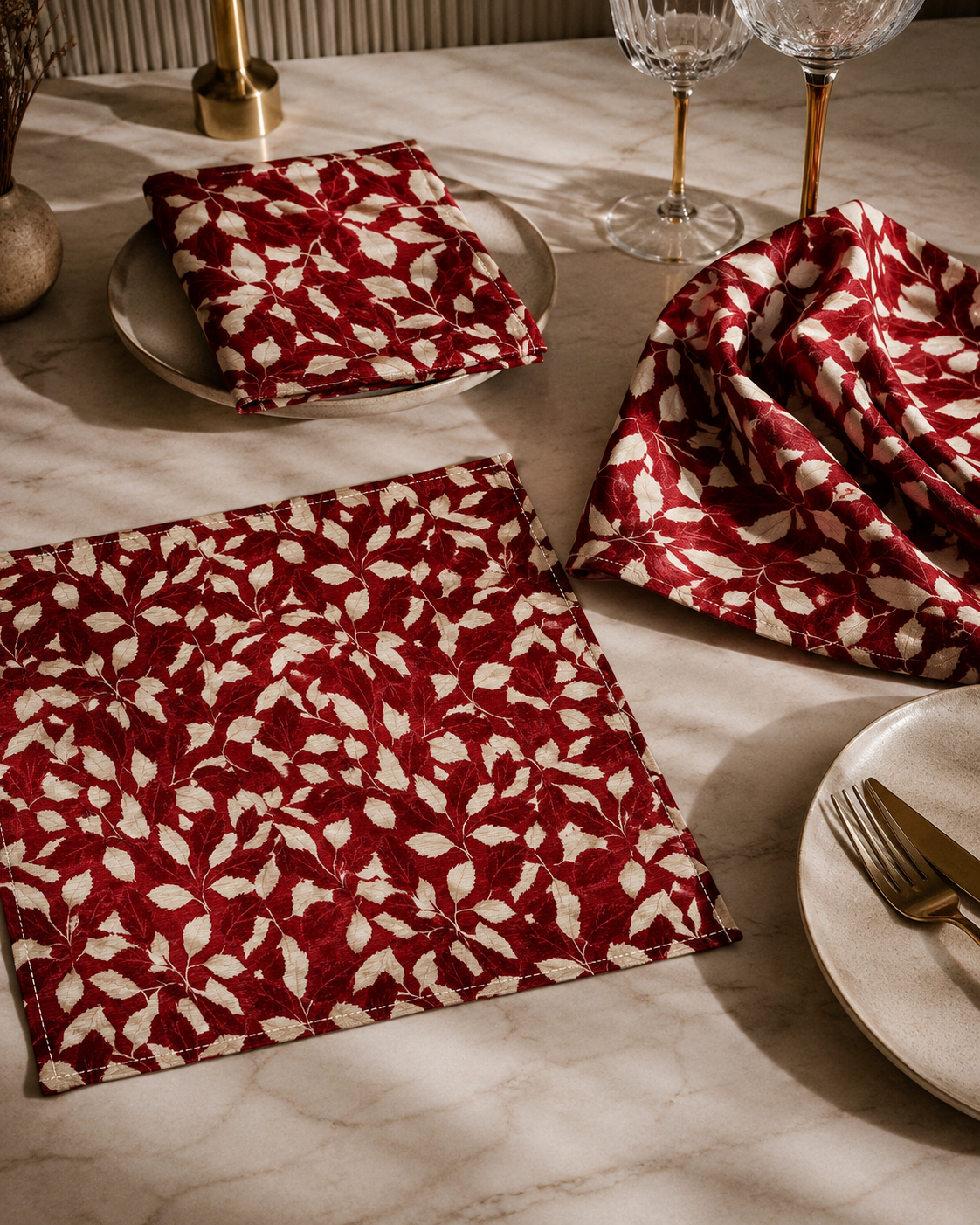 Crimson Laurel Napkins | Christmas Edit