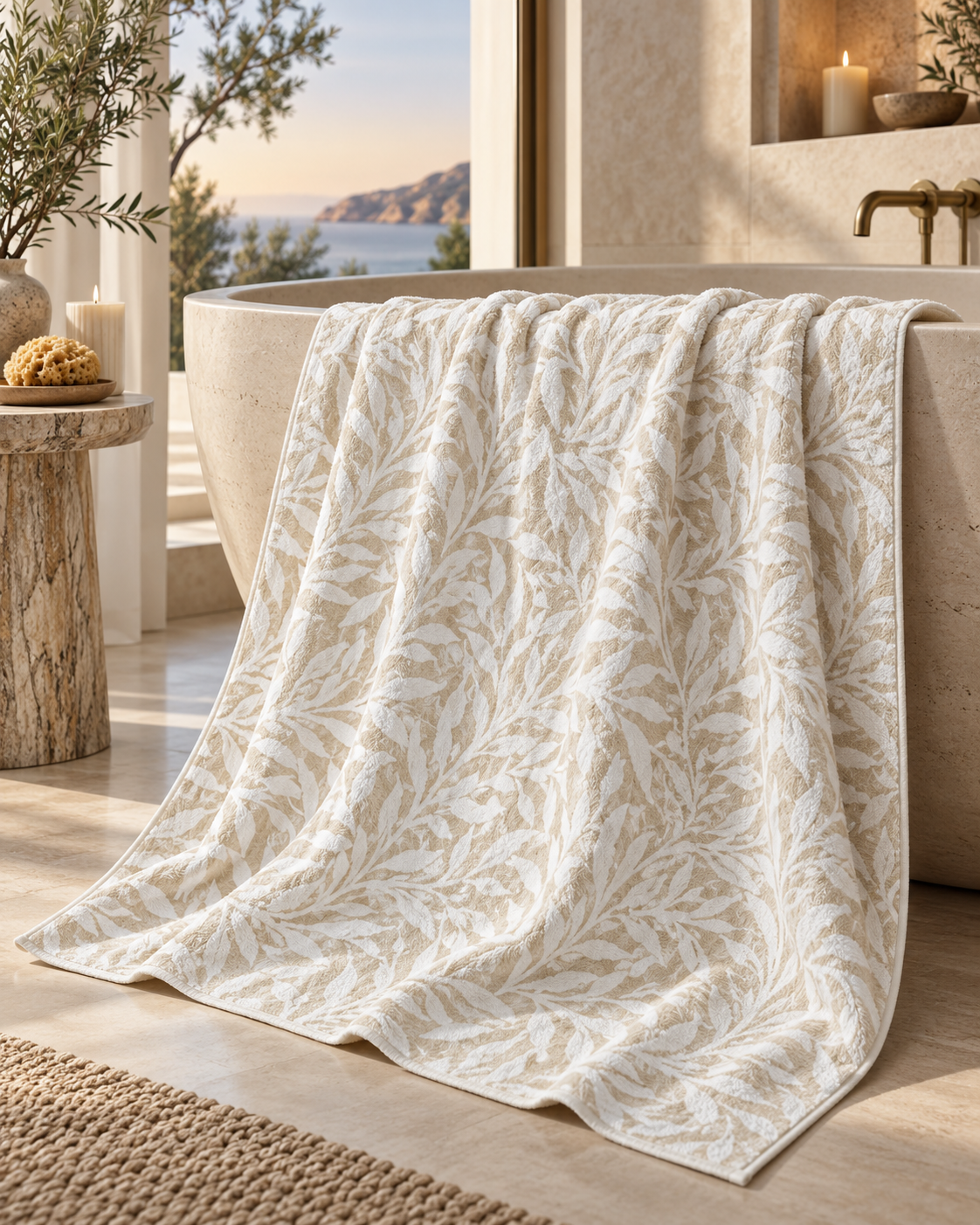 Ivory Willow Botanical Towel