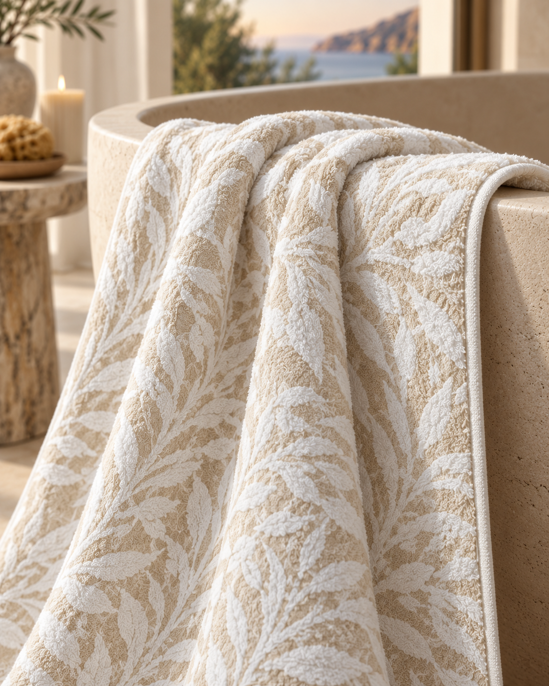 Ivory Willow Botanical Towel