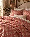 Rosewood Palmette Silk Duvet Cover