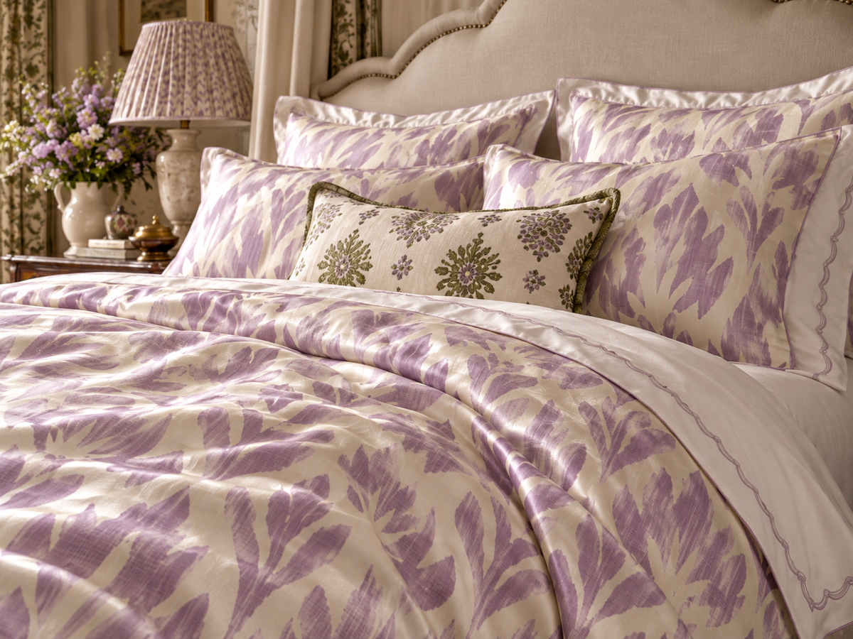 Lavinia Lilac Silk Duvet Cover