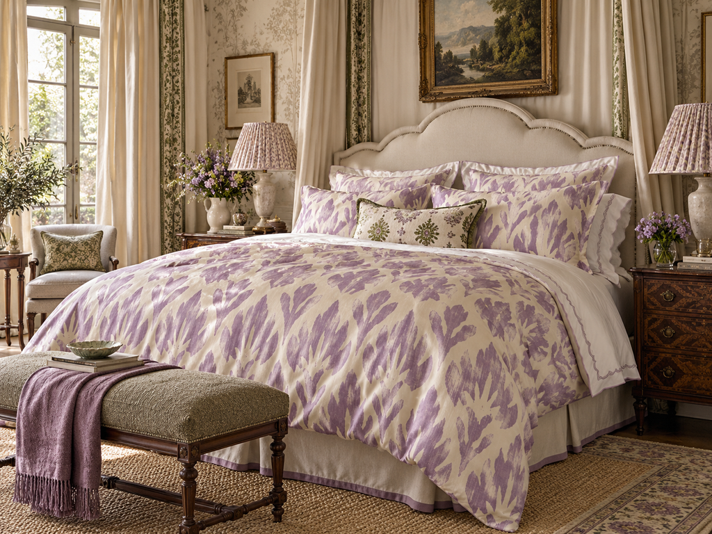 Lavinia Lilac Silk Duvet Cover